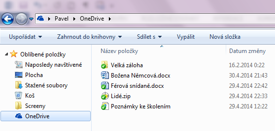 OneDrive v pr�zkumn�kovi